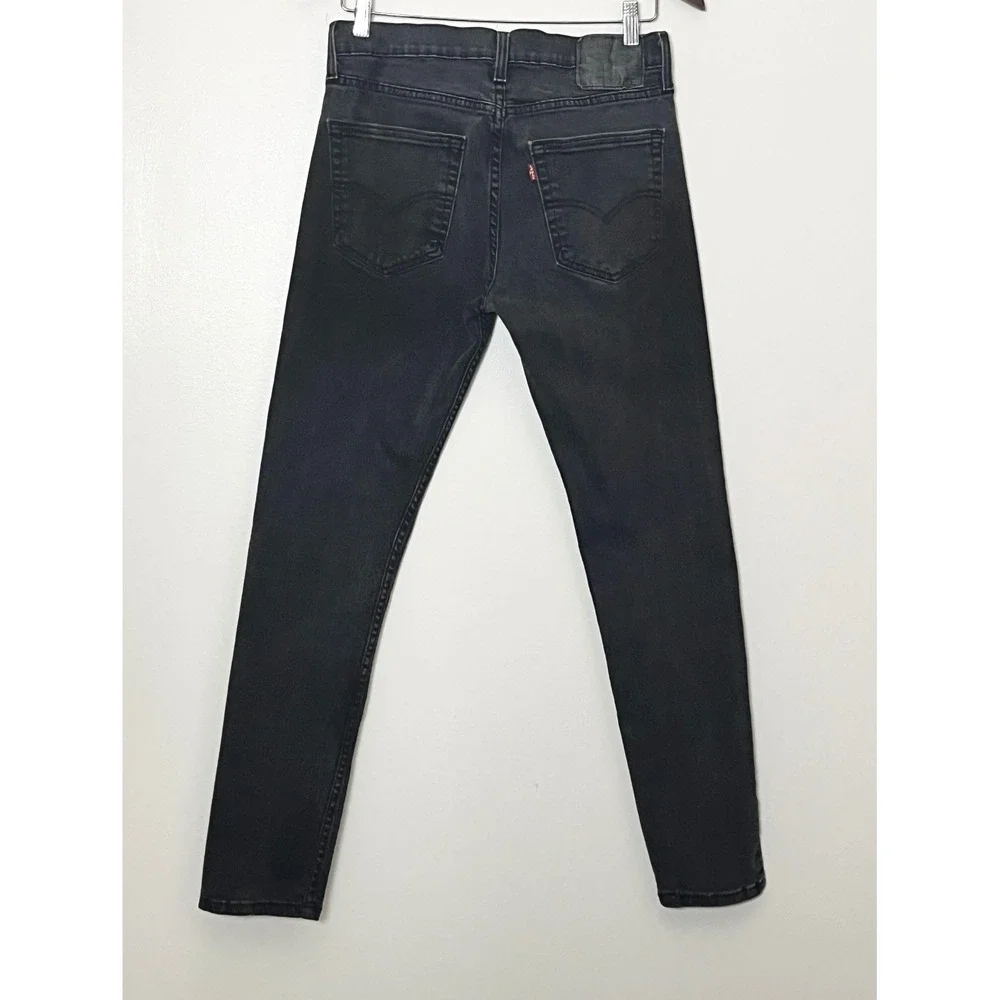 Levis 512 Jeans Mens 31x32 Washed Black Denim Slim Taper Fit Biker Punk Grunge